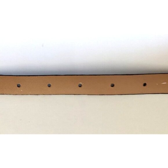 Lot Of Two Women's Skinny Belts Genuine Reptile Leather Blue Gold 5 Holes Size M - Picture 6 of 12